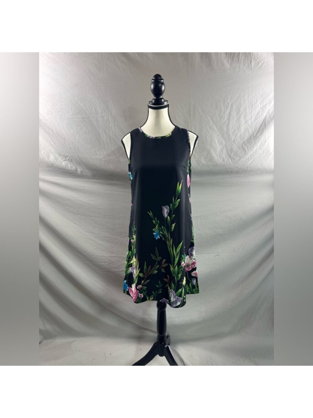 Floral Print Tank Dress Black - Picture 7 of 9